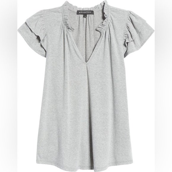 GIBSONLOOK Ruffle Knit Grey Top - Picture 5 of 11